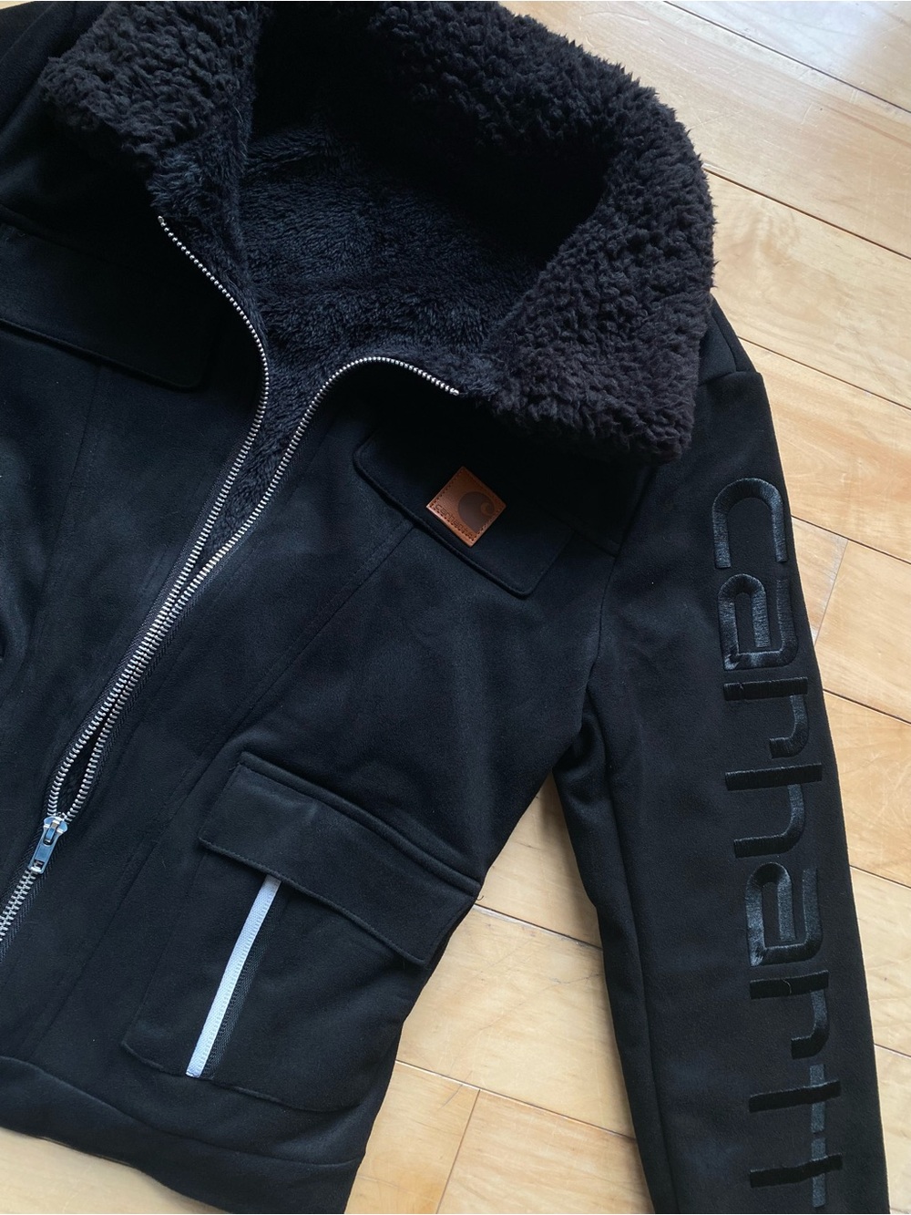 Carhartt Black Teddy-Lined Zip Front Jacket
